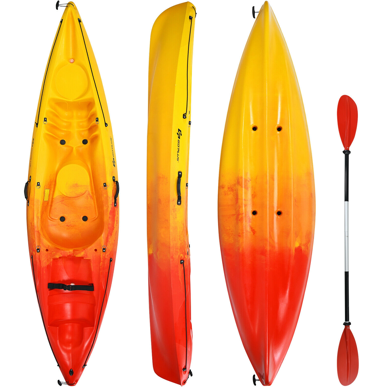 OUTGOO Single Sit-on-Top Kayak with Detachable Aluminum Paddles for Water Sports, Travel and Outdoor Adventures