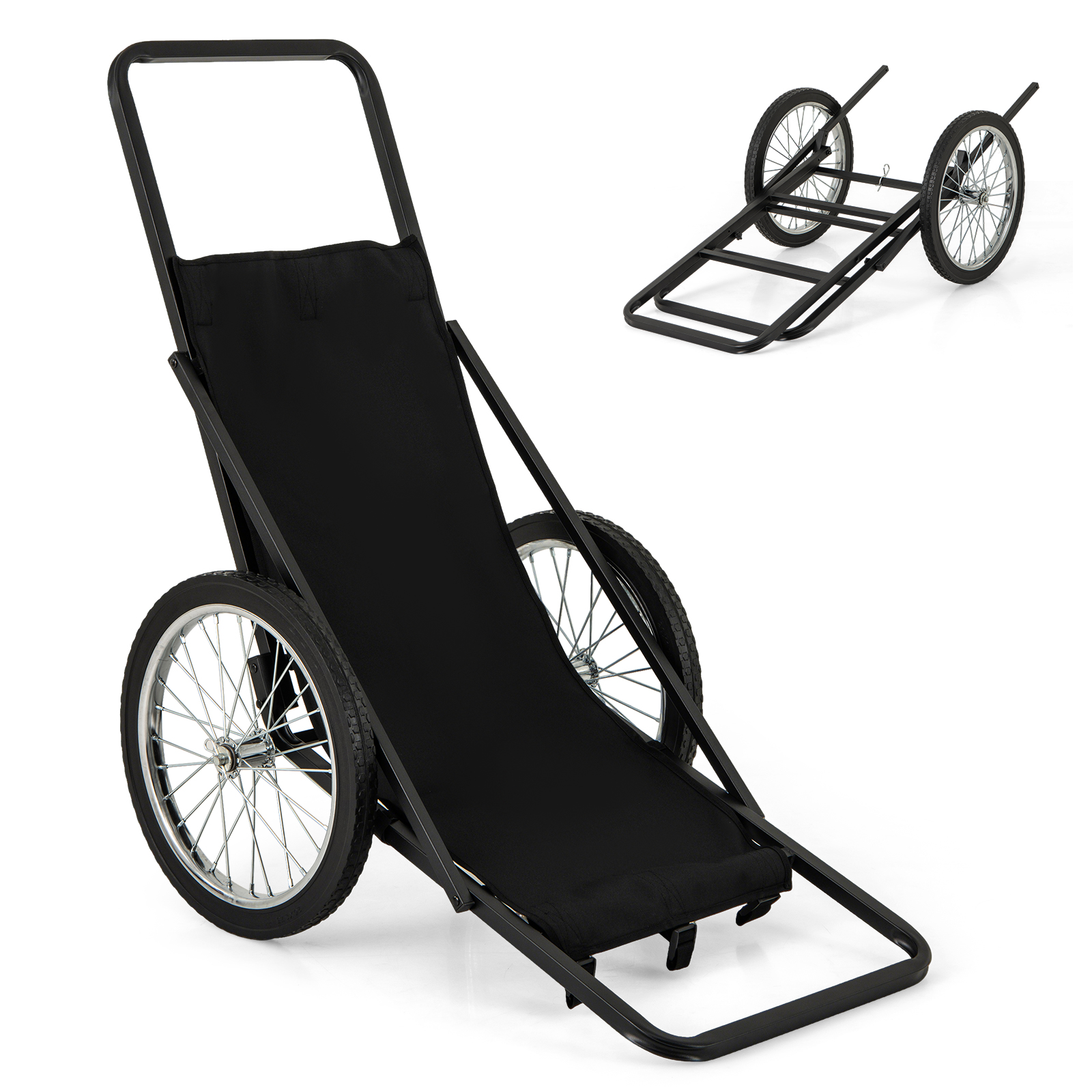 OUTGOO 550 LBS Folding Deer Game Cart with Polyester Liner for Hunting for Home, Patio, Outdoor and Everyday Use